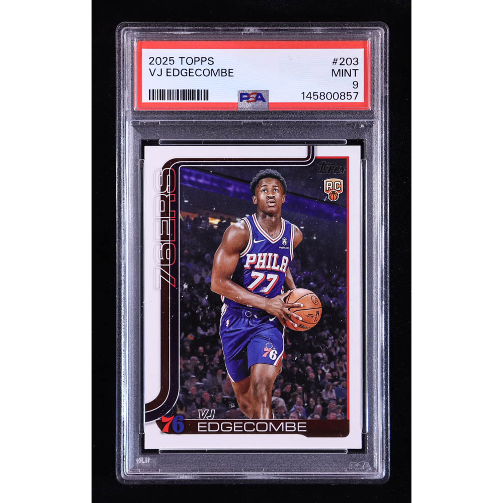 VJ Edgecombe 2025-26 Topps #203 RC (PSA 9) at PristineAuction.com