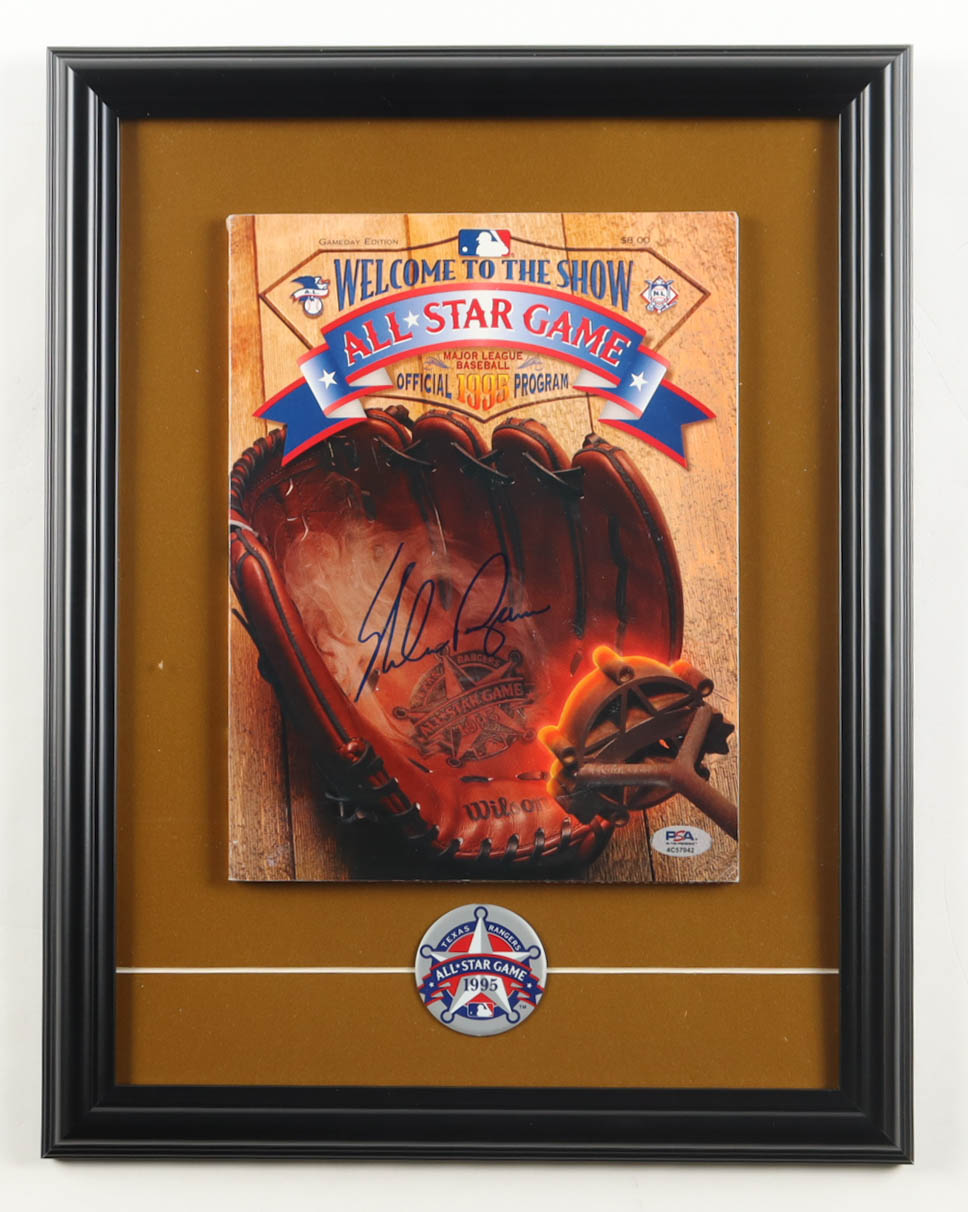 Nolan Ryan Signed Mets Custom Framed 1995 All-Star Game Program Display with All-Star Game Pin (PSA) at PristineAuction.com Nolan Ryan Signed Mets Custom Framed 1995 All-Star Game Program Display with All-Star Game Pin (PSA) at PristineAuction.com