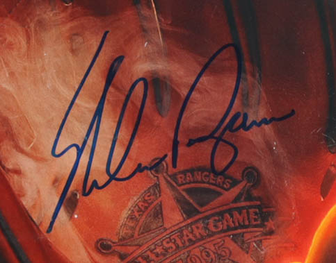 Nolan Ryan Signed Mets Custom Framed 1995 All-Star Game Program Display with All-Star Game Pin (PSA) at PristineAuction.com Nolan Ryan Signed Mets Custom Framed 1995 All-Star Game Program Display with All-Star Game Pin (PSA) at PristineAuction.com