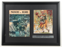 Bart Starr Signed Packers Custom Framed Art Print Display with Vintage 1968 Packers vs. Bears Program (JSA) at PristineAuction.com