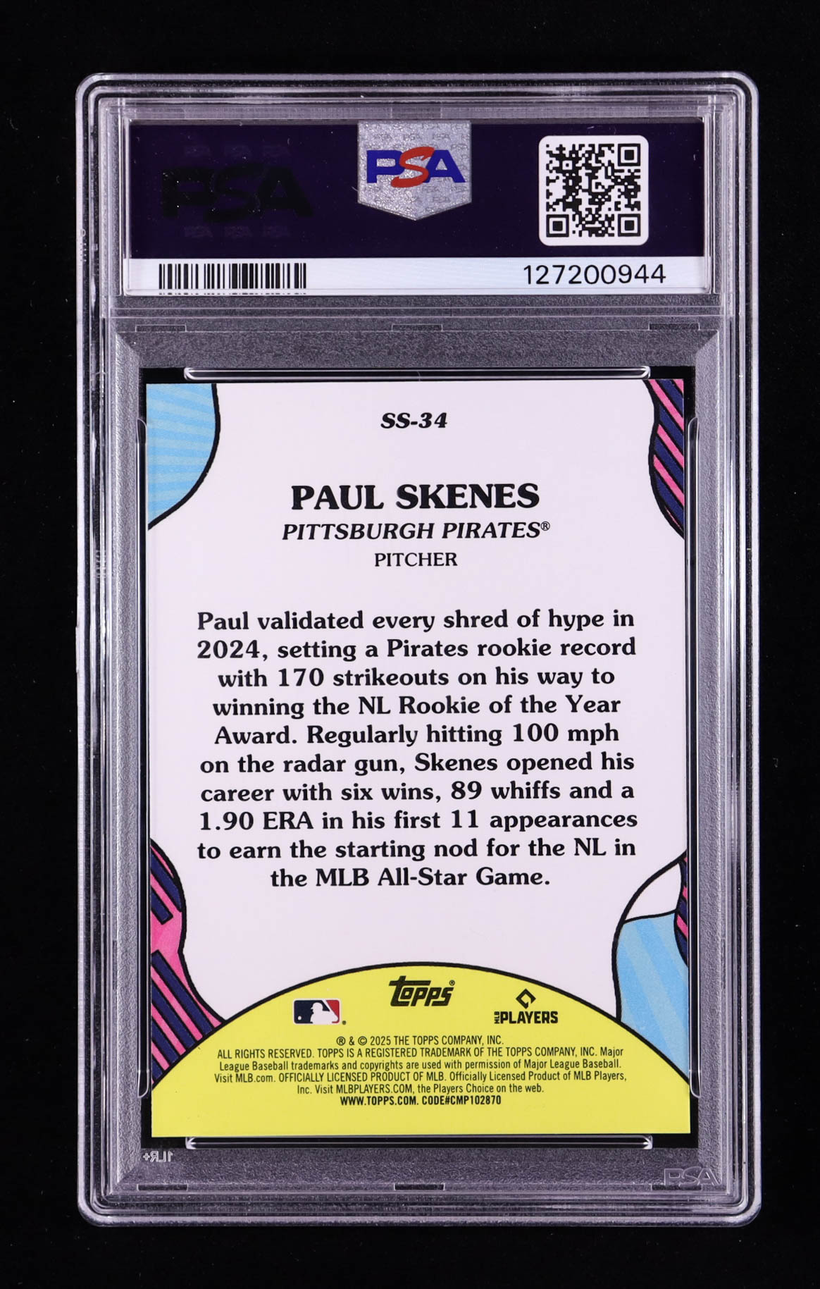 Paul Skenes 2025 Topps Summer Superstars #SS34 (PSA 10) at PristineAuction.com Paul Skenes 2025 Topps Summer Superstars #SS34 (PSA 10) at PristineAuction.com
