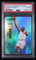 Michael Jordan 2022 Skybox Metal Universe Champions Aqua #001 (PSA 6) at PristineAuction.com