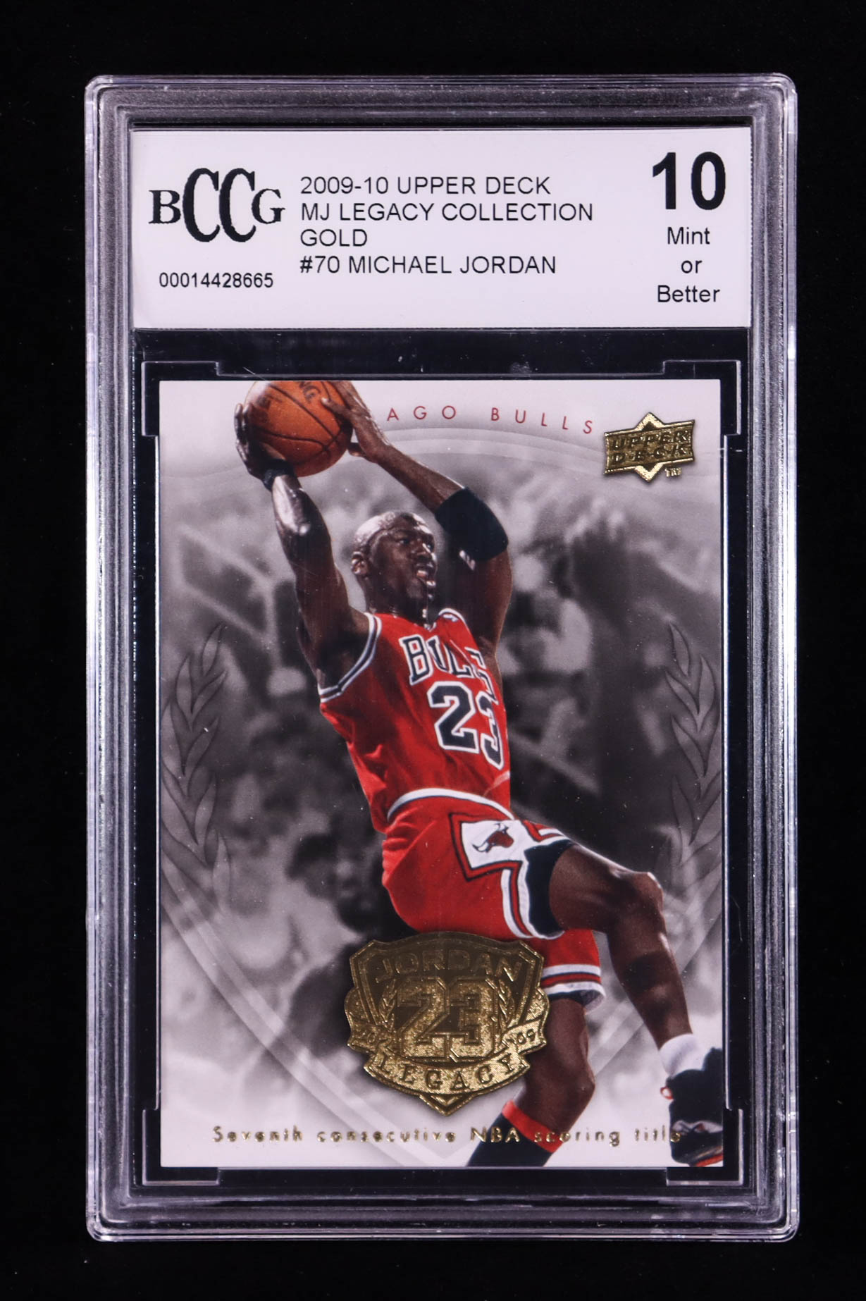Michael Jordan 2009-10 Upper Deck Michael Jordan Legacy Collection Gold #70 (BCCG 10) at PristineAuction.com Michael Jordan 2009-10 Upper Deck Michael Jordan Legacy Collection Gold #70 (BCCG 10) at PristineAuction.com