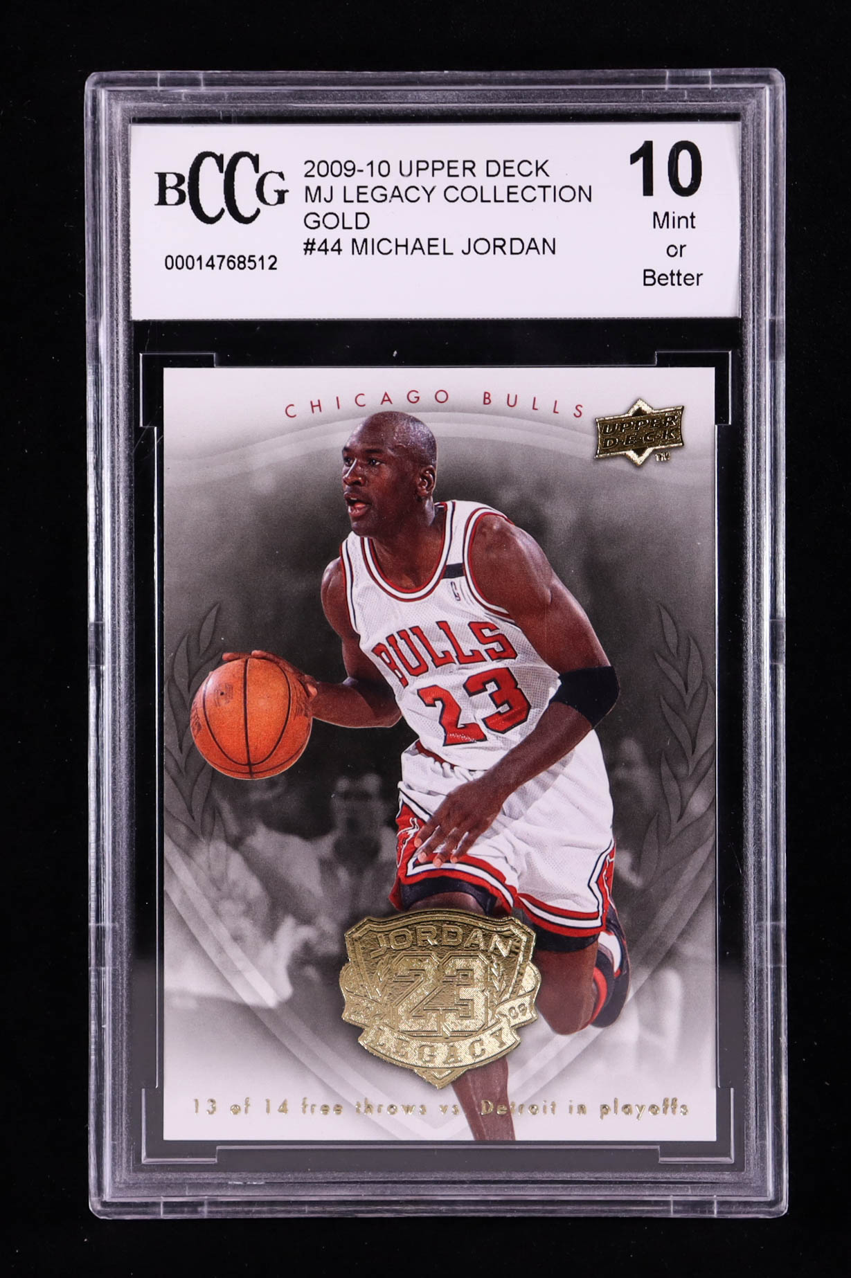 Michael Jordan 2009-10 Upper Deck Michael Jordan Legacy Collection Gold #44 (BCCG 10) at PristineAuction.com Michael Jordan 2009-10 Upper Deck Michael Jordan Legacy Collection Gold #44 (BCCG 10) at PristineAuction.com