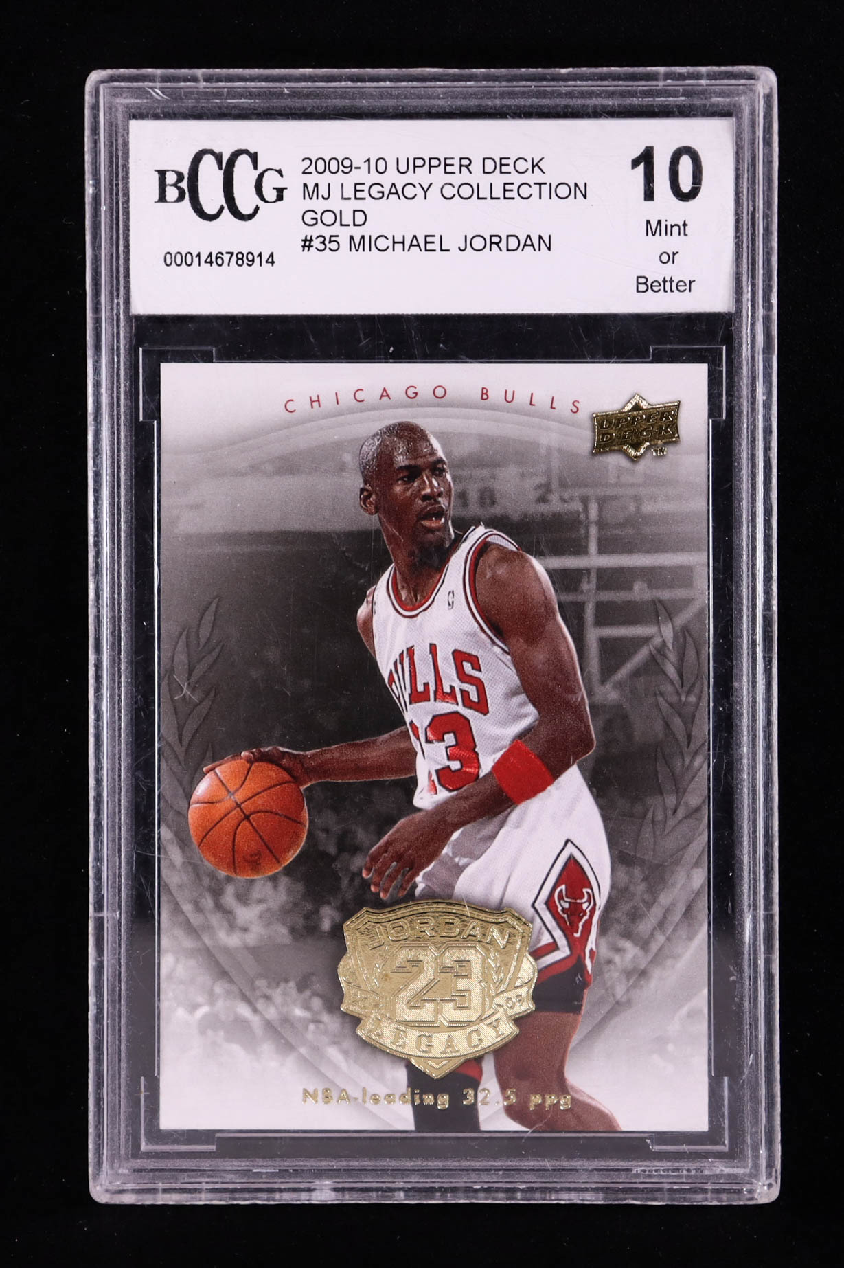 Michael Jordan 2009-10 Upper Deck Michael Jordan Legacy Collection Gold #35 (BCCG 10) at PristineAuction.com Michael Jordan 2009-10 Upper Deck Michael Jordan Legacy Collection Gold #35 (BCCG 10) at PristineAuction.com