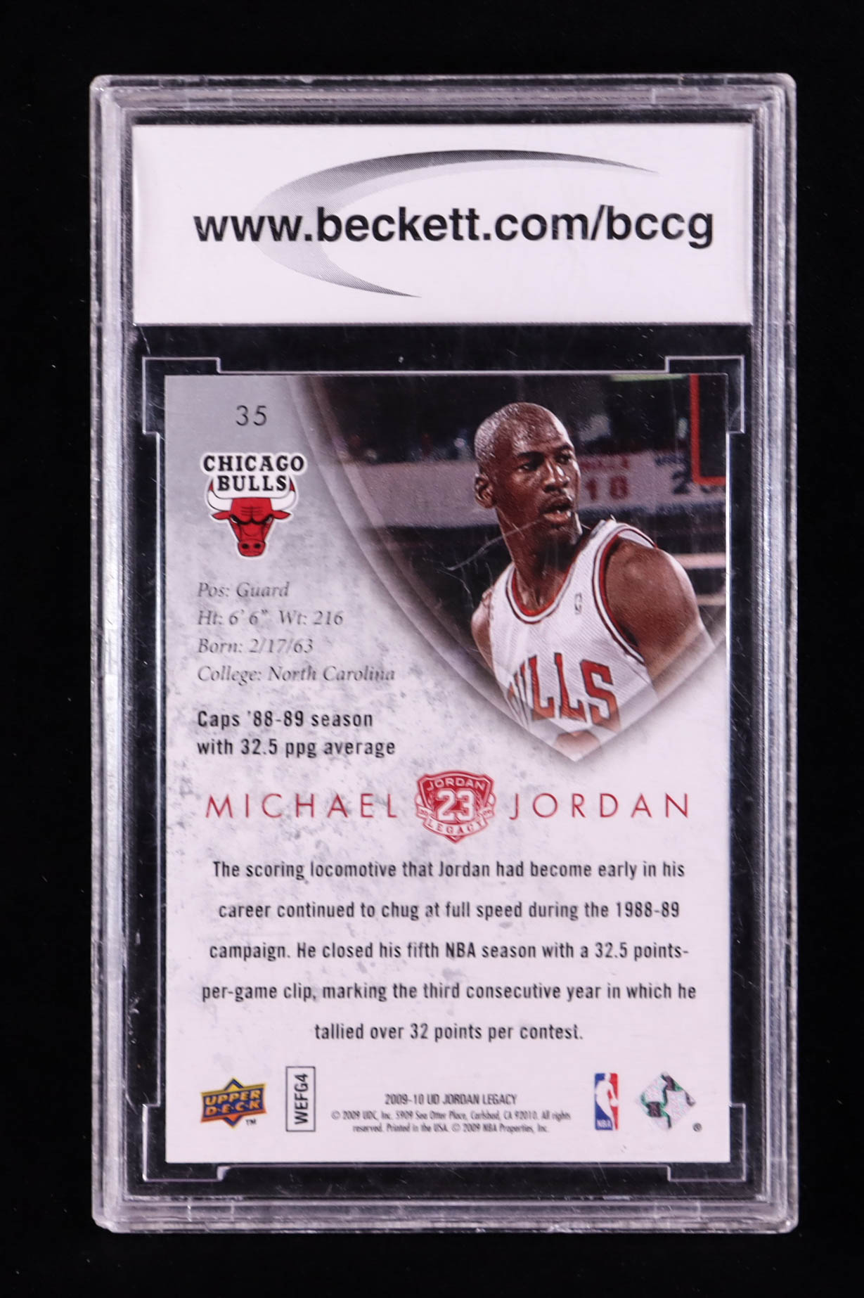Michael Jordan 2009-10 Upper Deck Michael Jordan Legacy Collection Gold #35 (BCCG 10) at PristineAuction.com Michael Jordan 2009-10 Upper Deck Michael Jordan Legacy Collection Gold #35 (BCCG 10) at PristineAuction.com