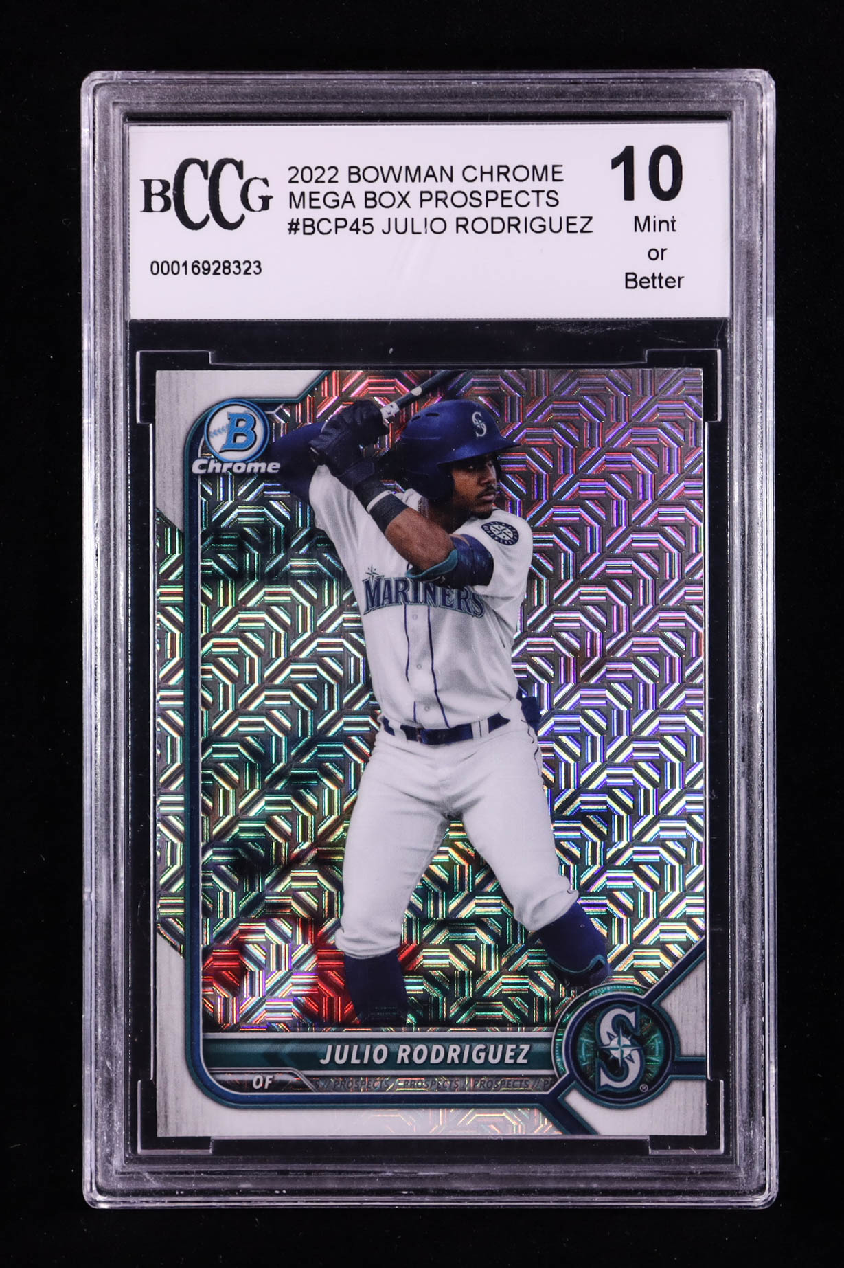 Julio Rodriguez 2022 Bowman Chrome Mega Box Prospects #BCP45 RC (BCCG 10) at PristineAuction.com Julio Rodriguez 2022 Bowman Chrome Mega Box Prospects #BCP45 RC (BCCG 10) at PristineAuction.com