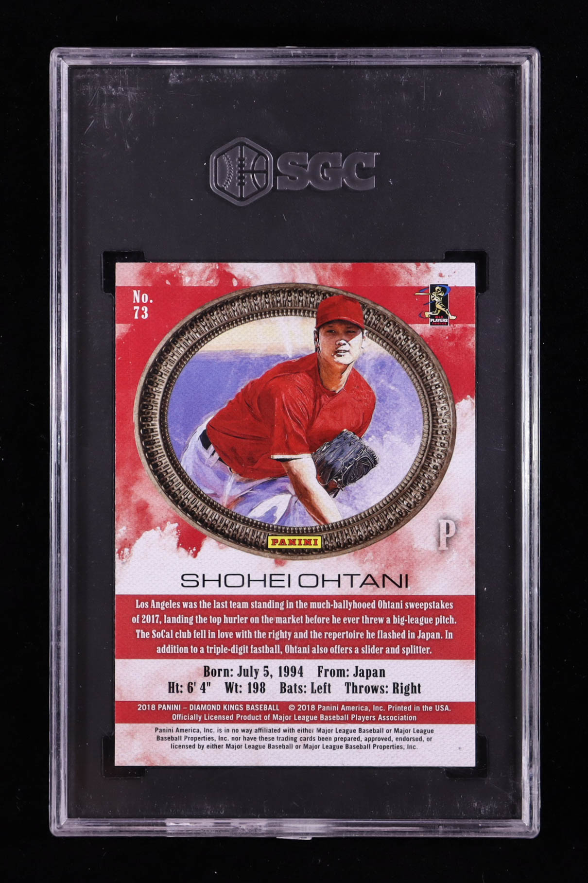 Shohei Ohtani 2018 Diamond Kings #73 RC (SGC 10) at PristineAuction.com Shohei Ohtani 2018 Diamond Kings #73 RC (SGC 10) at PristineAuction.com
