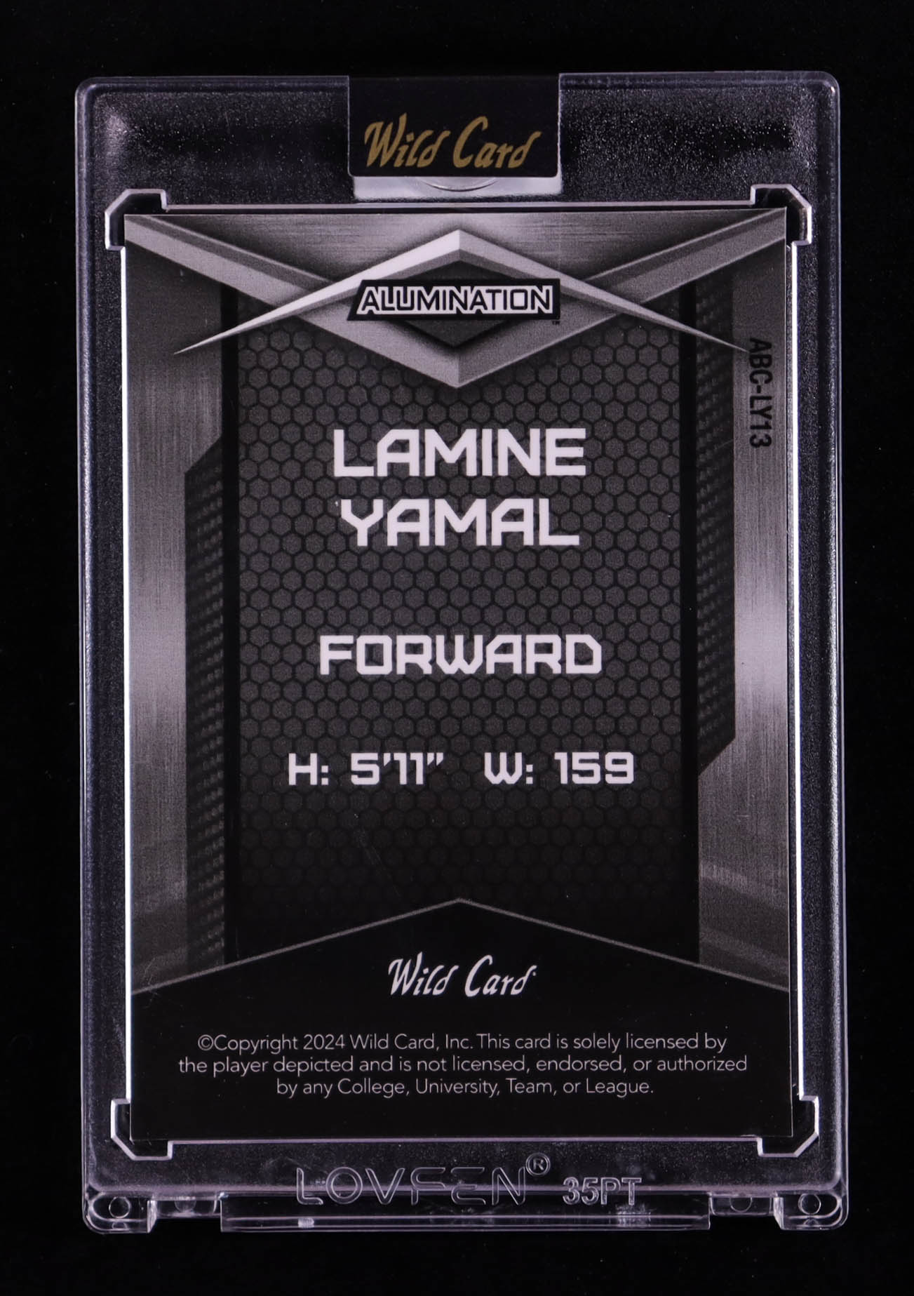 Lamine Yamal 2024 Wild Card Alumination Blue Kaleidoscope #ABCLY13 #23/50 RC at PristineAuction.com Lamine Yamal 2024 Wild Card Alumination Blue Kaleidoscope #ABCLY13 #23/50 RC at PristineAuction.com