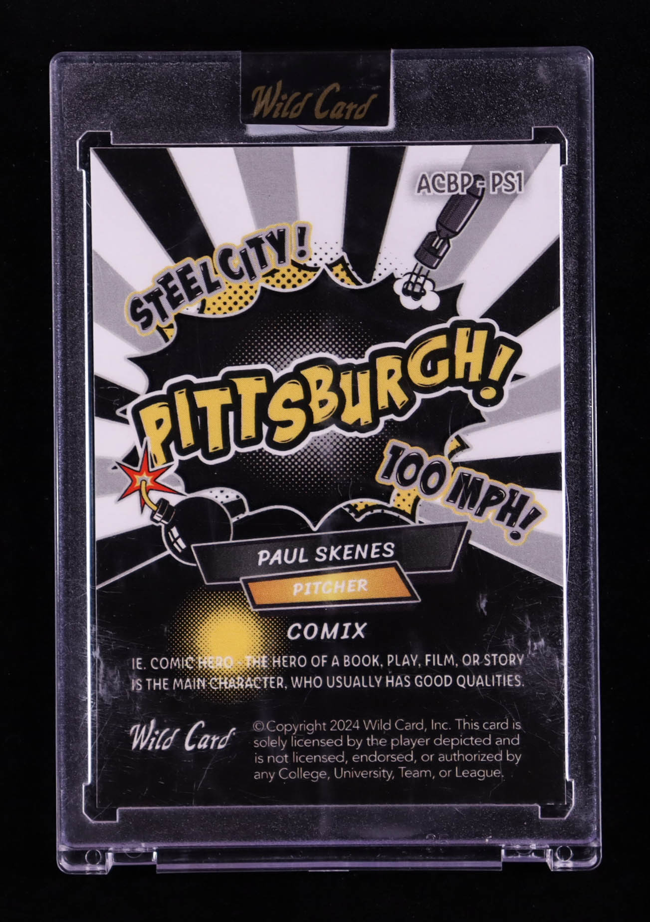 Paul Skenes 2024 Wild Card Alumination Comix Pittsburgh BWG Rainbow Foil #ACBPPS1 #16/20 RC at PristineAuction.com Paul Skenes 2024 Wild Card Alumination Comix Pittsburgh BWG Rainbow Foil #ACBPPS1 #16/20 RC at PristineAuction.com