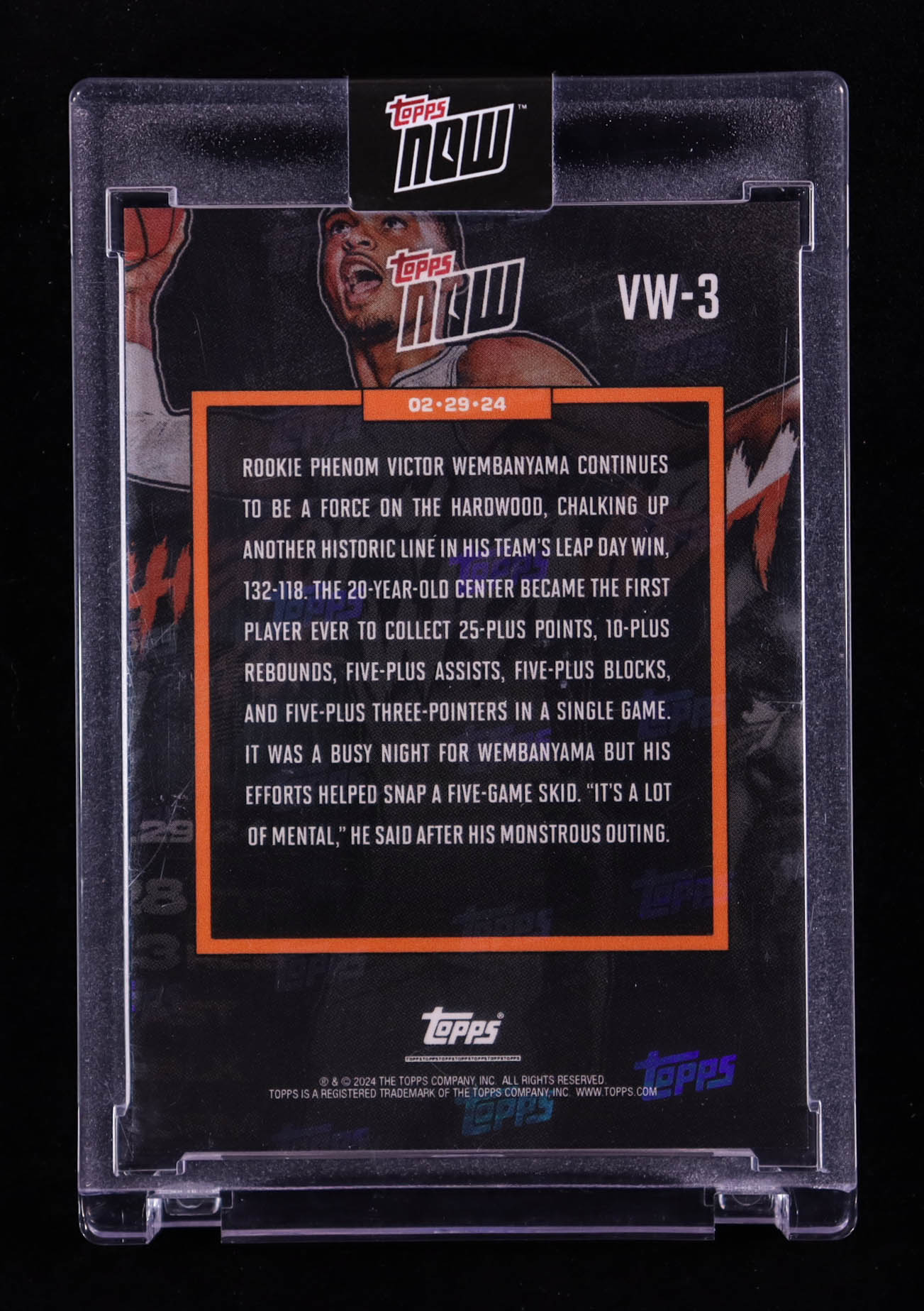 Victor Wembanyama 2023-24 Topps Now Victor Wembanyama #VW3 RC at PristineAuction.com Victor Wembanyama 2023-24 Topps Now Victor Wembanyama #VW3 RC at PristineAuction.com