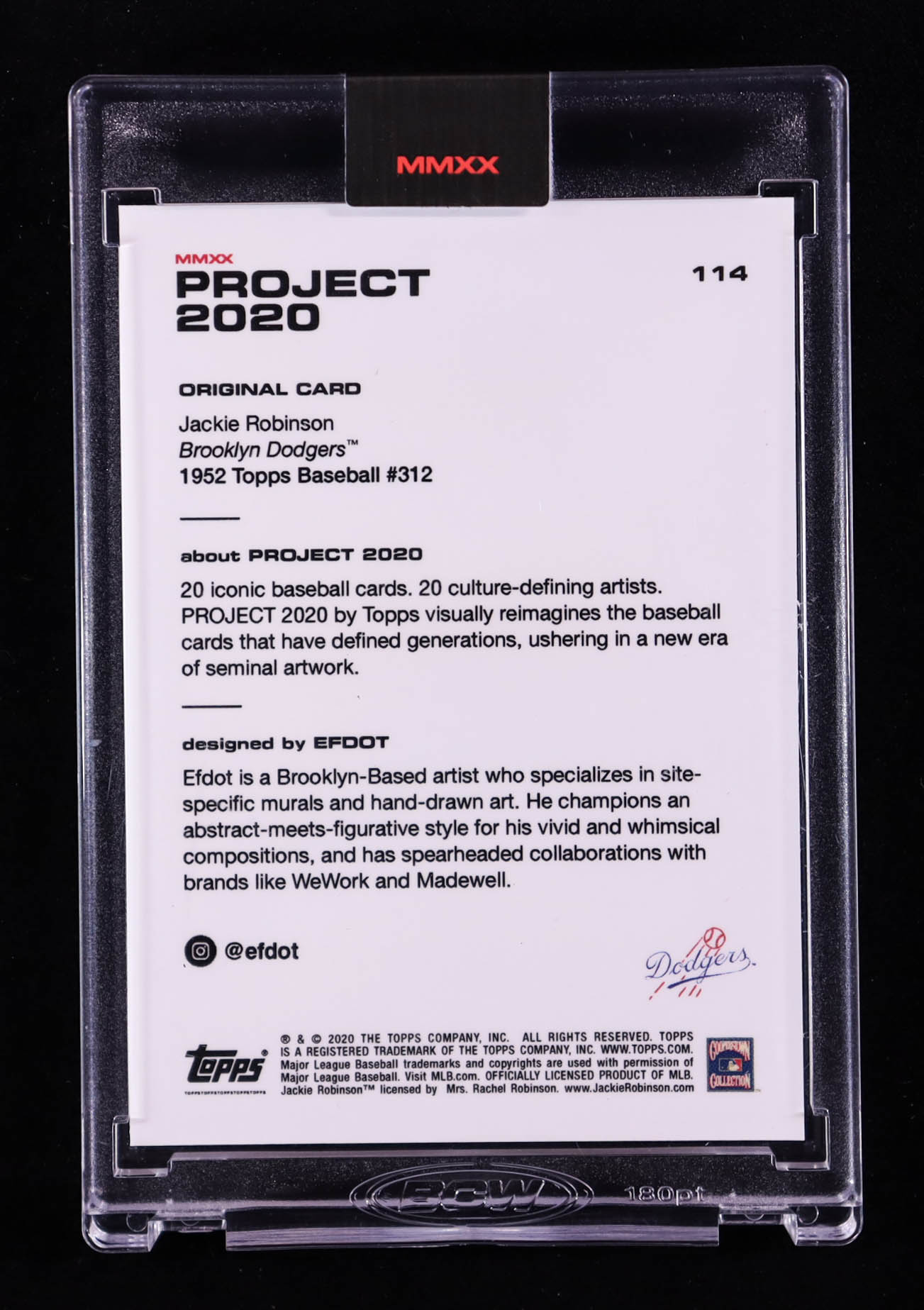Jackie Robinson 2020 Topps Project 2020 #114 Efdot at PristineAuction.com Jackie Robinson 2020 Topps Project 2020 #114 Efdot at PristineAuction.com