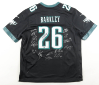 Eagles LE Nike Authentic Jersey Team-Signed By (15) with Jalen Hurts, Dallas Goedert, Saquon Barkley, Darius Slay at PristineAuction.com
