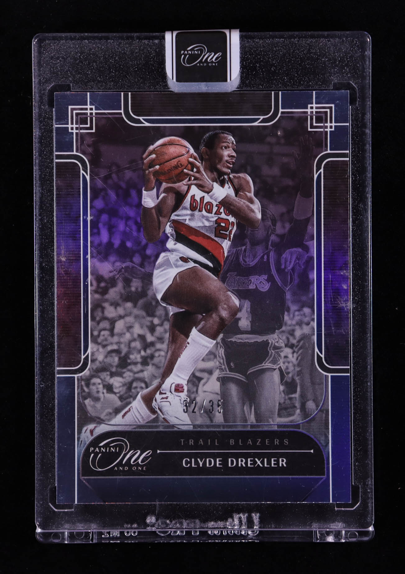 Clyde Drexler 2023-24 Panini One and One Blue #187 #32/35 at PristineAuction.com Clyde Drexler 2023-24 Panini One and One Blue #187 #32/35 at PristineAuction.com