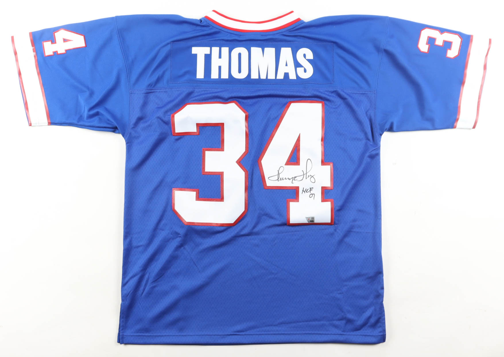 Thurman Thomas Signed Bills Mitchell & Ness Authentic Jersey Inscribed "HOF 07" (Fanatics) at PristineAuction.com Thurman Thomas Signed Bills Mitchell & Ness Authentic Jersey Inscribed "HOF 07" (Fanatics) at PristineAuction.com