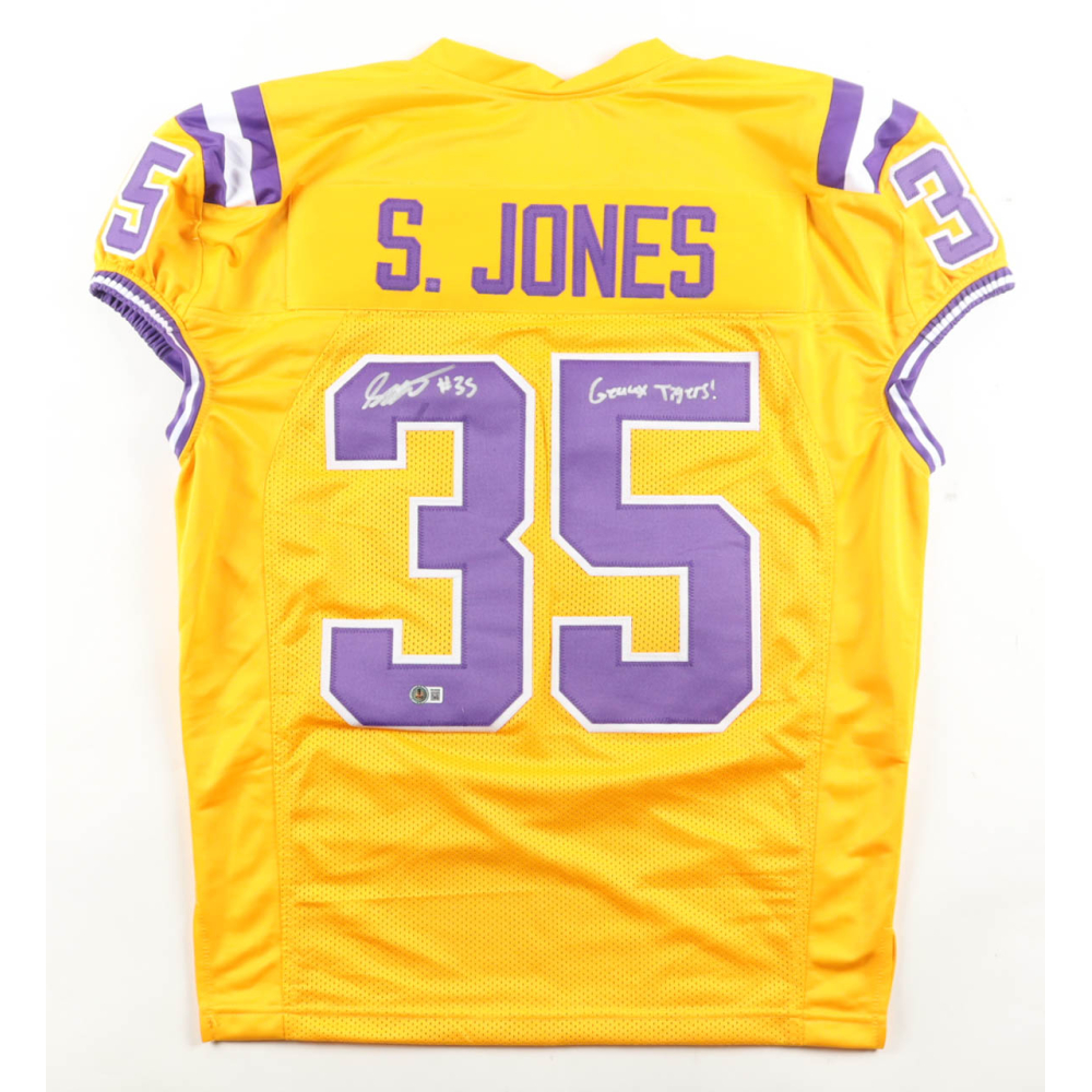 Sai'vion Jones Signed Jersey Inscribed "Geaux Tigers!" (Beckett) at PristineAuction.com
