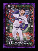 Yoshinobu Yamamoto 2024 Topps Holiday Metallic Purple Tree #H88 #25/99 RC at PristineAuction.com