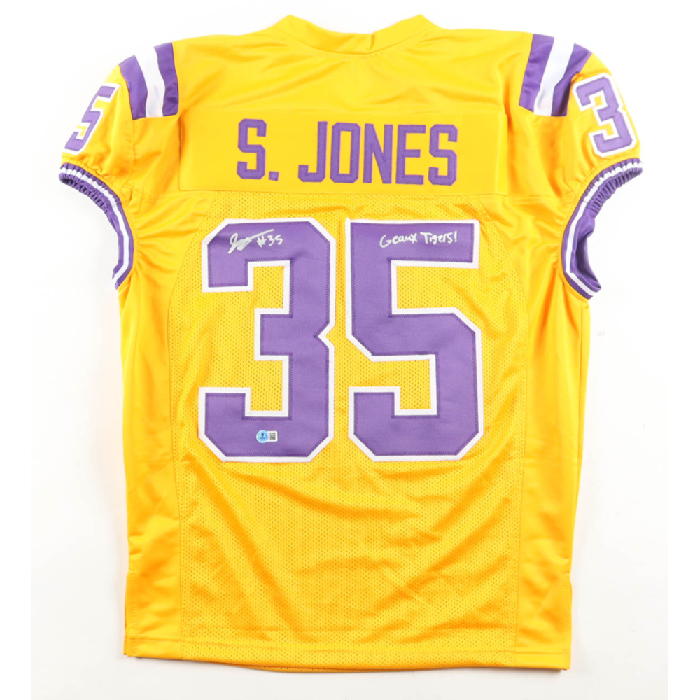 Sai'vion Jones Signed Jersey Inscribed "Geaux Tigers!" (Beckett) at PristineAuction.com