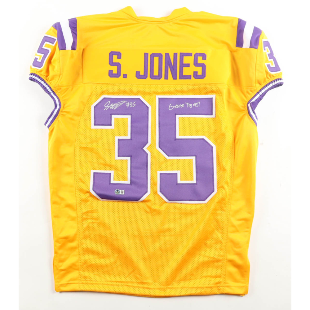 Sai'vion Jones Signed Jersey Inscribed "Geaux Tigers!" (Beckett) at PristineAuction.com