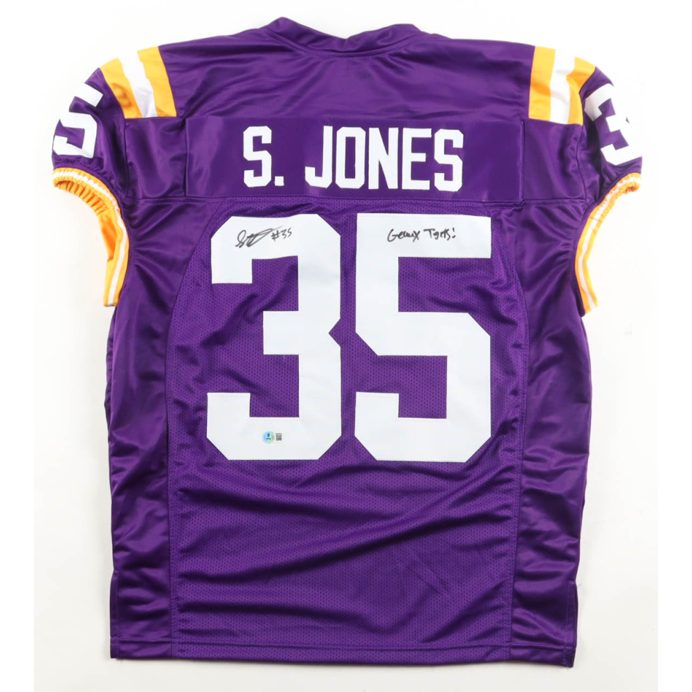 Sai'vion Jones Signed Jersey Inscribed "Geaux Tigers!" (Beckett) at PristineAuction.com