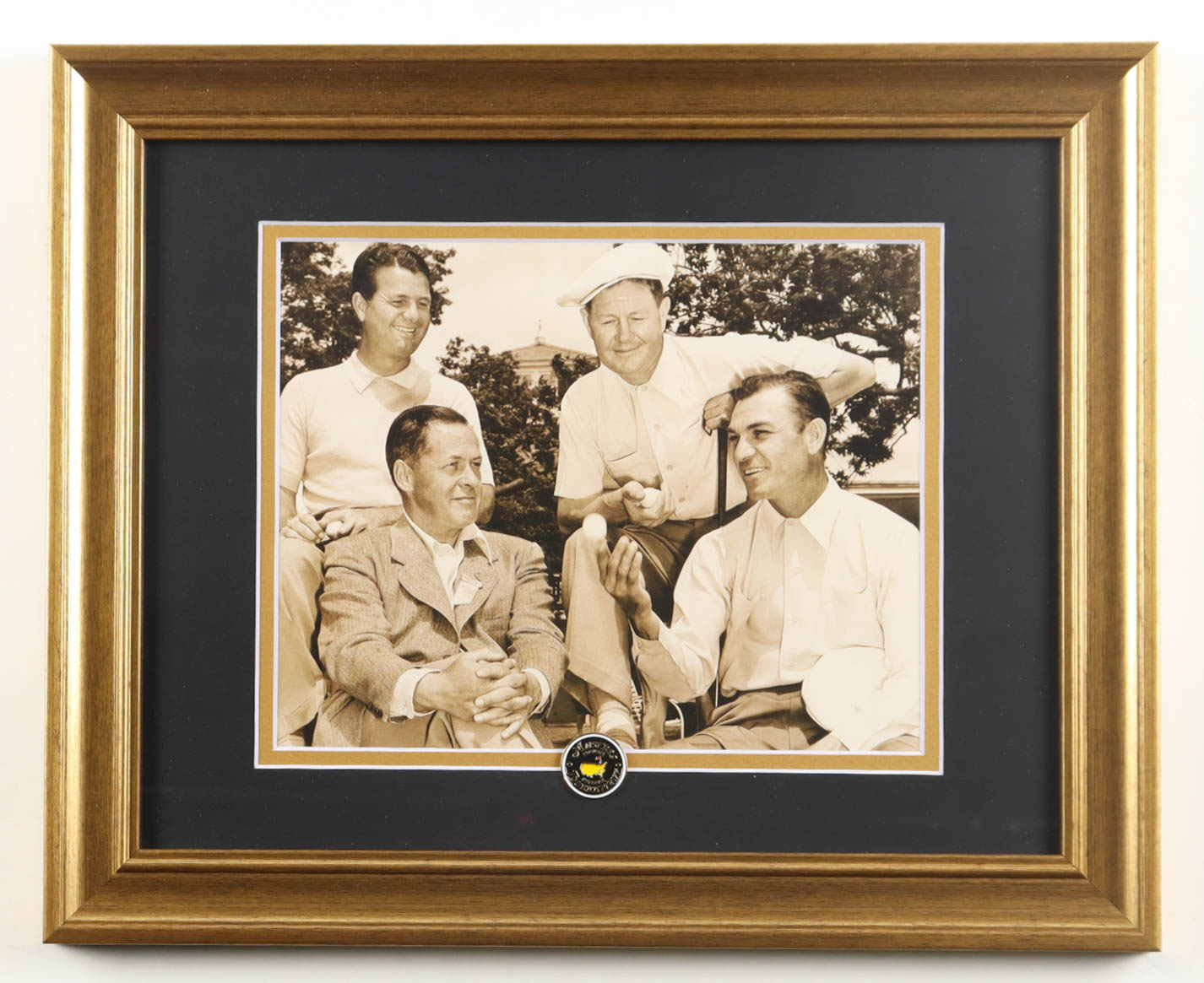 "Ben Hogan & Bobby Jones at The Masters" Custom Framed Photo Display with Masters Pin at PristineAuction.com "Ben Hogan & Bobby Jones at The Masters" Custom Framed Photo Display with Masters Pin at PristineAuction.com