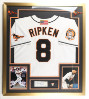 Cal Ripken Jr. Signed Custom Framed Cut Display with Jersey & 400 HR Pin (PSA) at PristineAuction.com