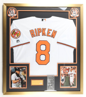 Cal Ripken Jr. Signed Custom Framed Cut Display with Orioles Authentic Majestic Jersey & Pewter Ticket (PSA) at PristineAuction.com