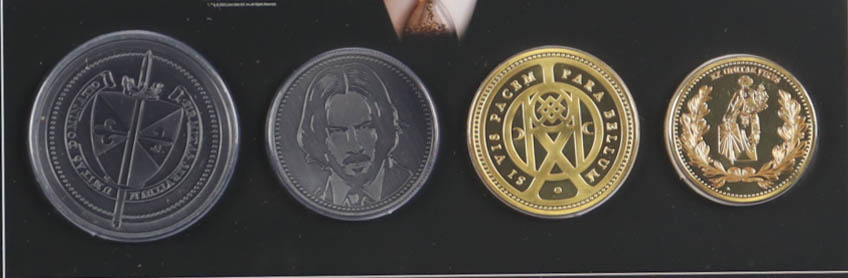 "John Wick: Chapter 4" Custom Framed Photo Display with (4) Continental Coin Set at PristineAuction.com "John Wick: Chapter 4" Custom Framed Photo Display with (4) Continental Coin Set at PristineAuction.com
