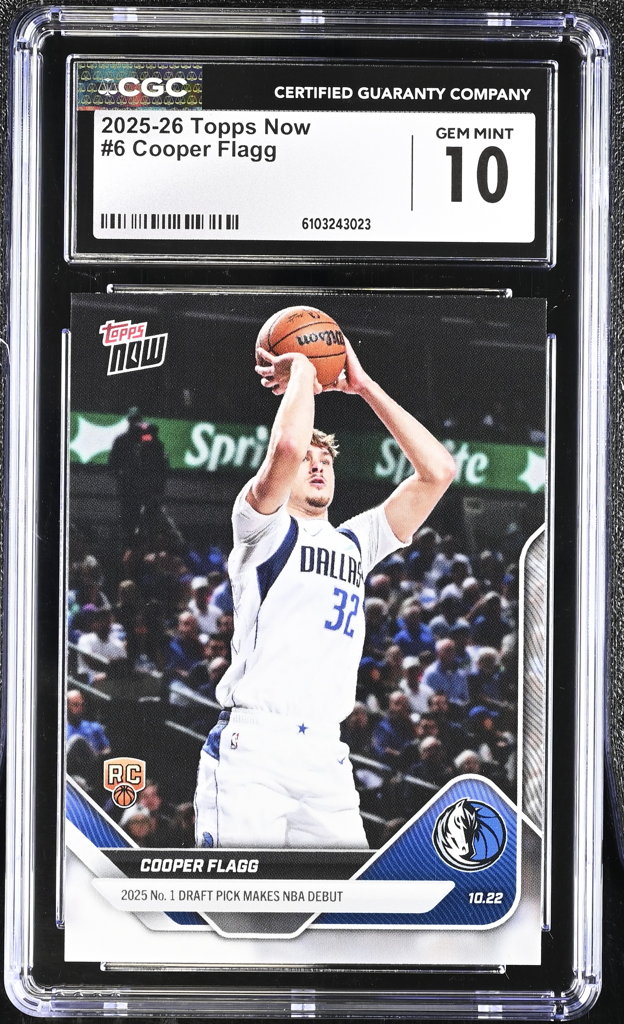 Cooper Flagg 2025-26 Topps Now #6 RC (CGC 10) at PristineAuction.com Cooper Flagg 2025-26 Topps Now #6 RC (CGC 10) at PristineAuction.com