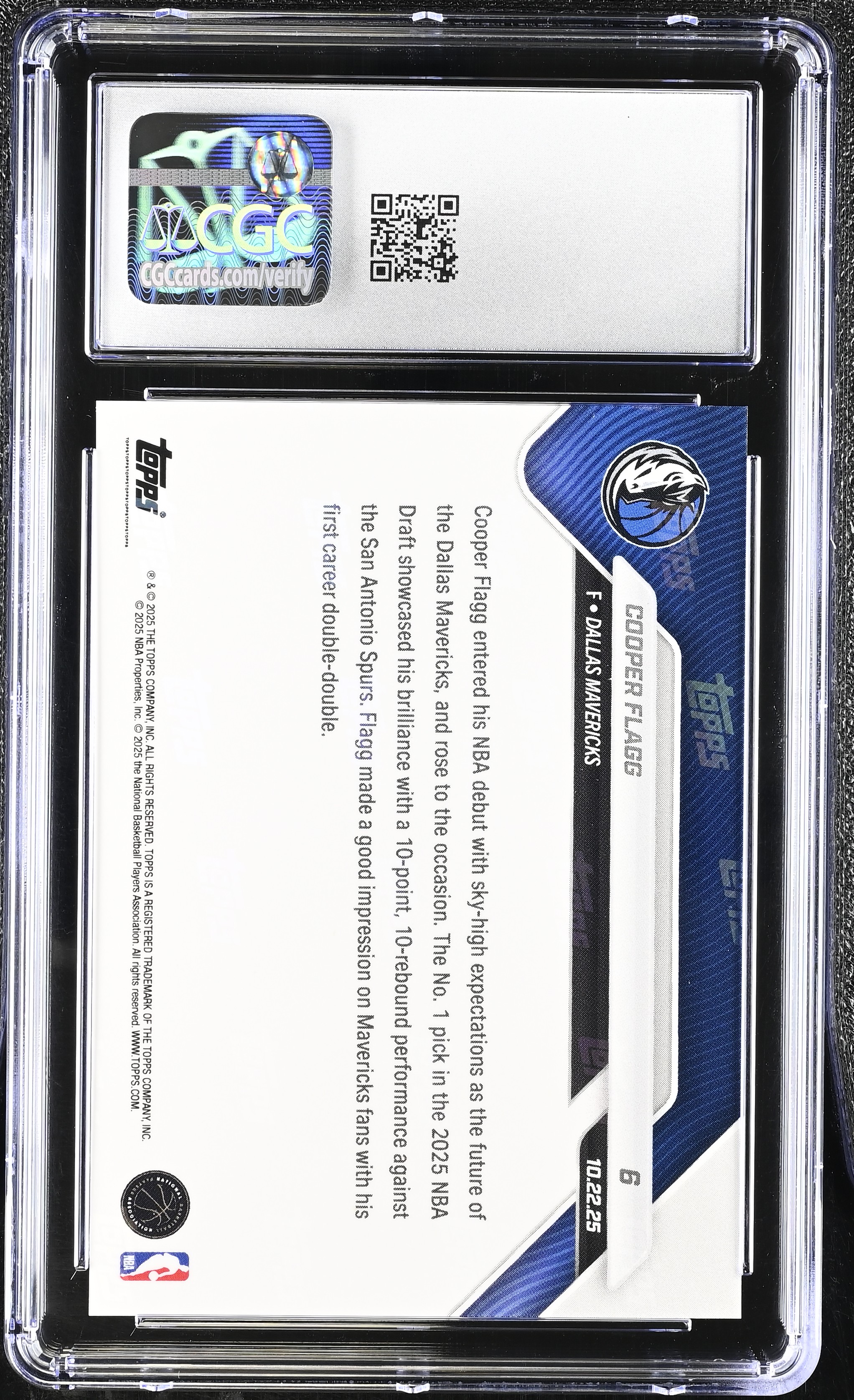 Cooper Flagg 2025-26 Topps Now #6 RC (CGC 10) at PristineAuction.com Cooper Flagg 2025-26 Topps Now #6 RC (CGC 10) at PristineAuction.com