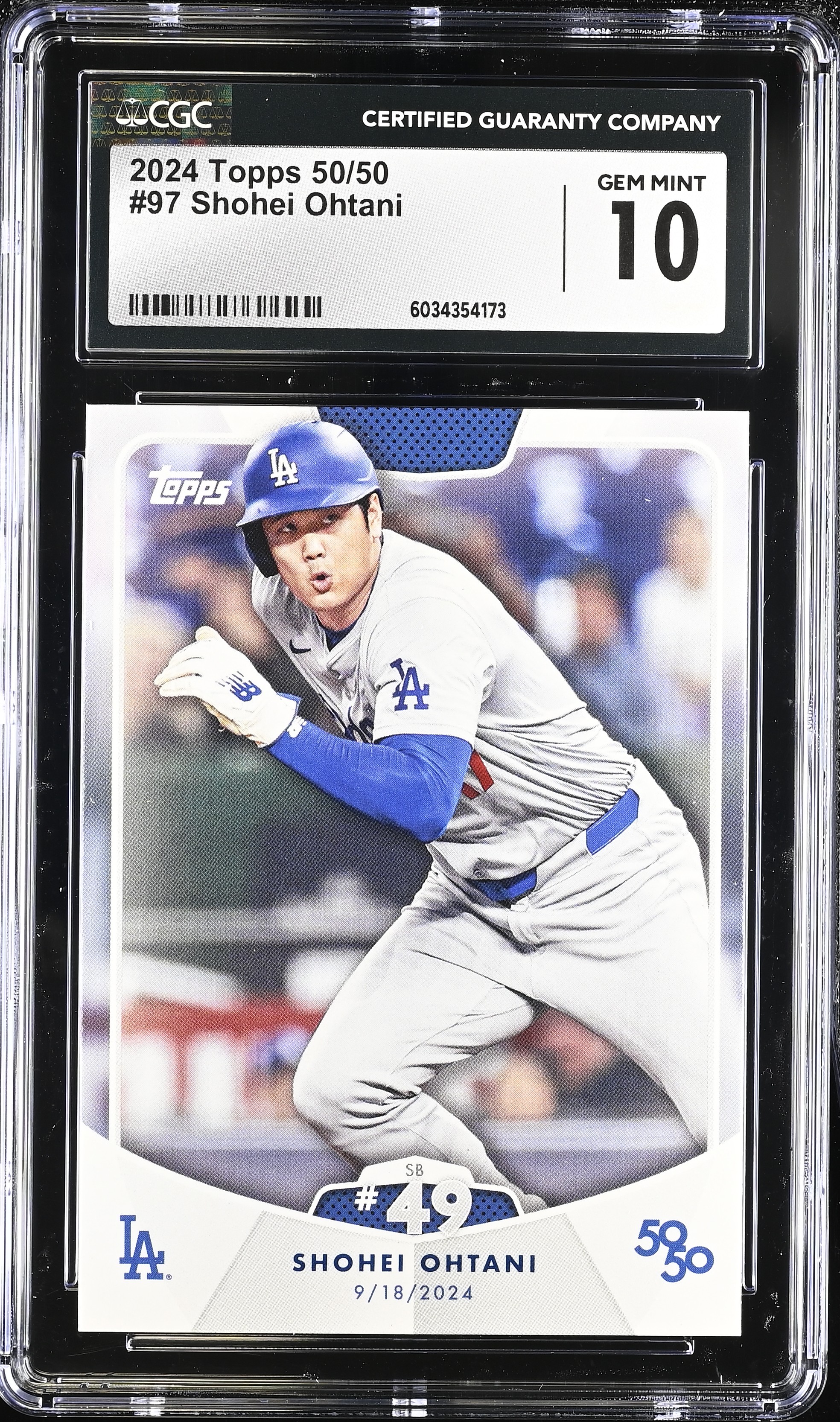 Shohei Ohtani 2024 Topps 50/50 #97 (CGC 10) at PristineAuction.com Shohei Ohtani 2024 Topps 50/50 #97 (CGC 10) at PristineAuction.com