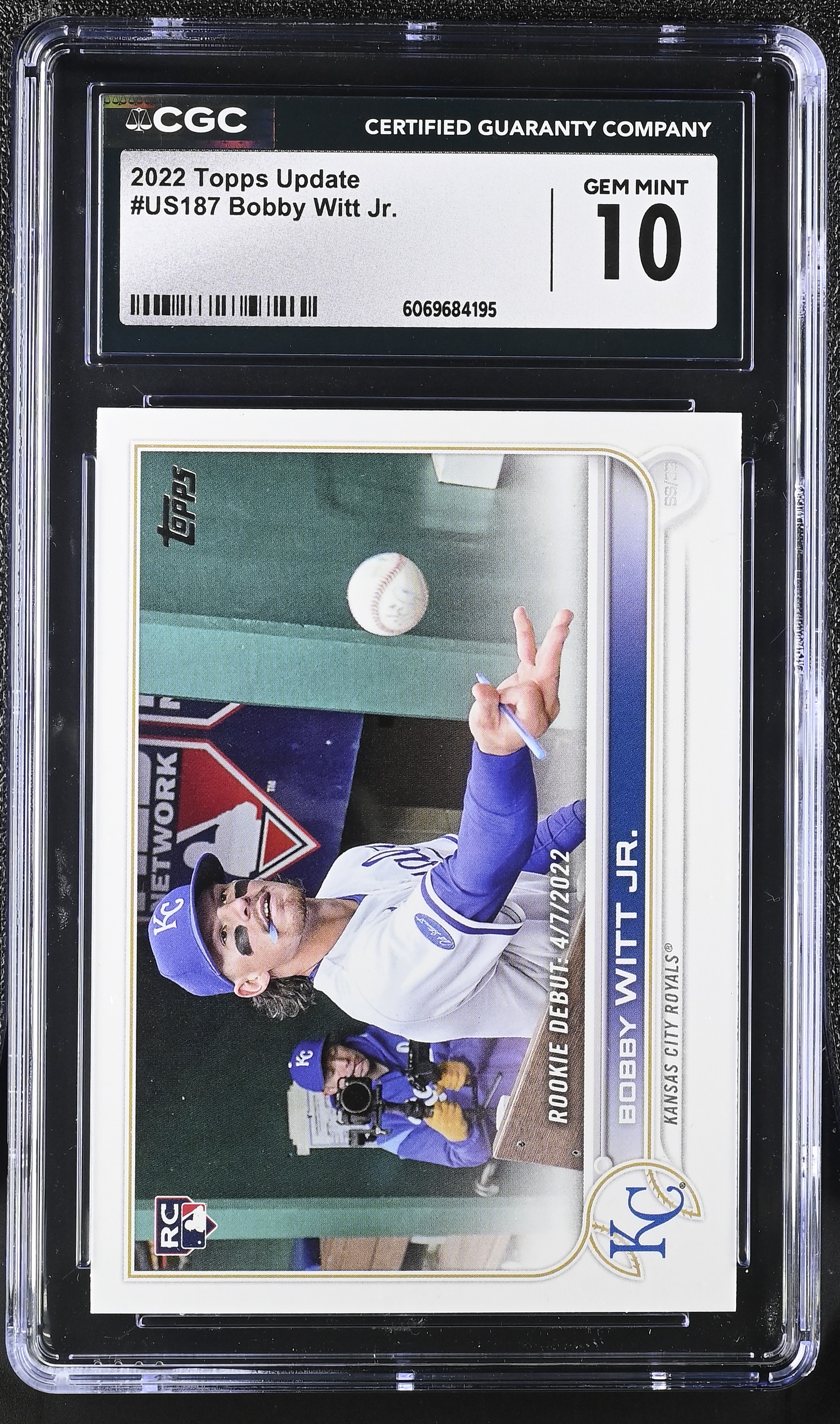 Bobby Witt Jr. 2022 Topps Update #US187 RC (CGC 10) at PristineAuction.com Bobby Witt Jr. 2022 Topps Update #US187 RC (CGC 10) at PristineAuction.com