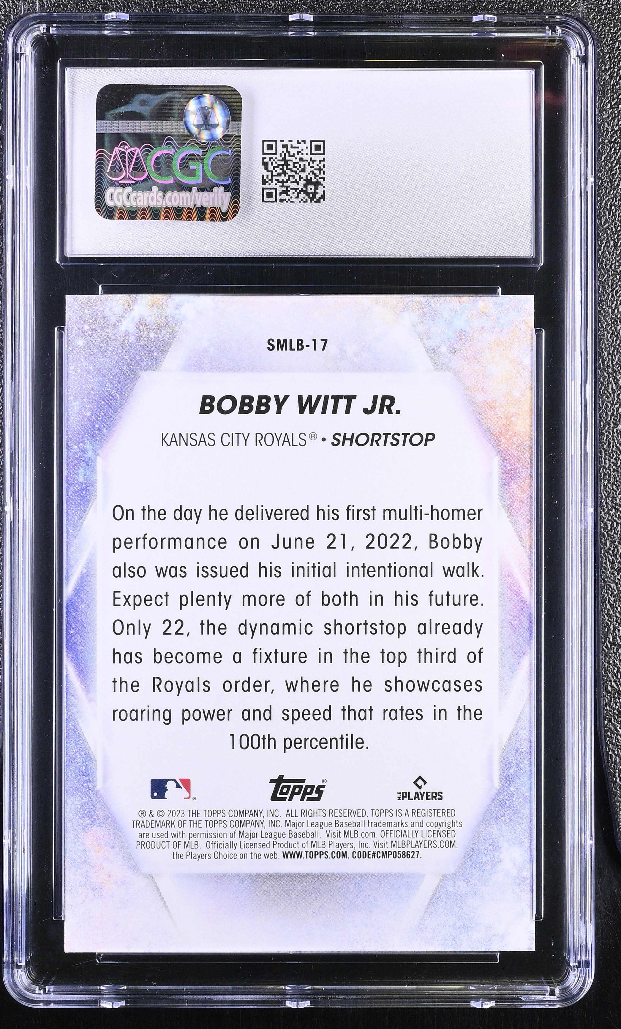 Bobby Witt Jr. 2023 Topps Stars Of MLB #SMLB17 (CGC 10) at PristineAuction.com Bobby Witt Jr. 2023 Topps Stars Of MLB #SMLB17 (CGC 10) at PristineAuction.com