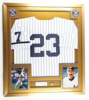 Don Mattingly Signed Custom Framed Cut Display with Jersey with Yankees Logo Pin (PSA) at PristineAuction.com