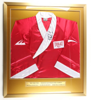 Mike Tyson Signed Custom Framed Boxing Robe Display with Title Plaque (PSA & Tyson) at PristineAuction.com