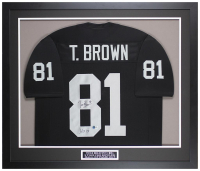 Tim Brown Signed Custom Framed Jersey Display Inscribed "HOF 15" (Beckett) at PristineAuction.com