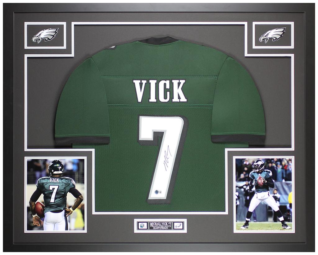 Michael Vick Signed Custom Framed Jersey Display (Beckett) at PristineAuction.com Michael Vick Signed Custom Framed Jersey Display (Beckett) at PristineAuction.com