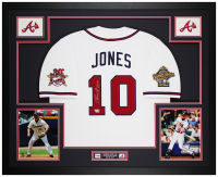 Chipper Jones Signed Dolphins Custom Framed Mitchell & Ness Authentic Jersey Display Inscribed "HOF 18" (Fanatics) at PristineAuction.com