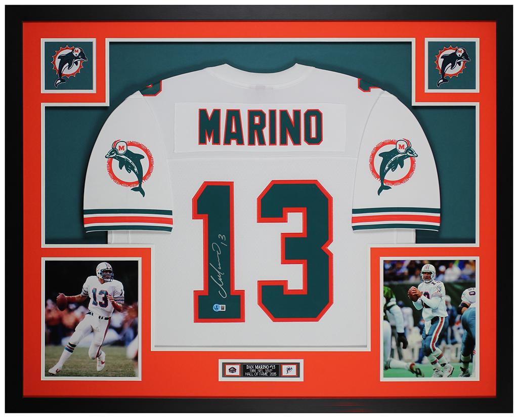 Dan Marino Signed Dolphins Custom Framed Mitchell & Ness Authentic Jersey Display (Beckett) at PristineAuction.com Dan Marino Signed Dolphins Custom Framed Mitchell & Ness Authentic Jersey Display (Beckett) at PristineAuction.com