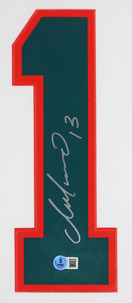 Dan Marino Signed Dolphins Custom Framed Mitchell & Ness Authentic Jersey Display (Beckett) at PristineAuction.com Dan Marino Signed Dolphins Custom Framed Mitchell & Ness Authentic Jersey Display (Beckett) at PristineAuction.com