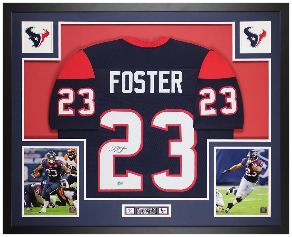 Arian Foster Signed Custom Framed Jersey Display (Beckett) at PristineAuction.com Arian Foster Signed Custom Framed Jersey Display (Beckett) at PristineAuction.com