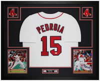 Dustin Pedroia Signed Custom Framed Jersey Display (JSA) at PristineAuction.com