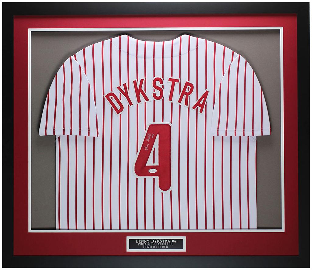 Lenny Dykstra Signed Custom Framed Jersey Display (JSA) at PristineAuction.com Lenny Dykstra Signed Custom Framed Jersey Display (JSA) at PristineAuction.com