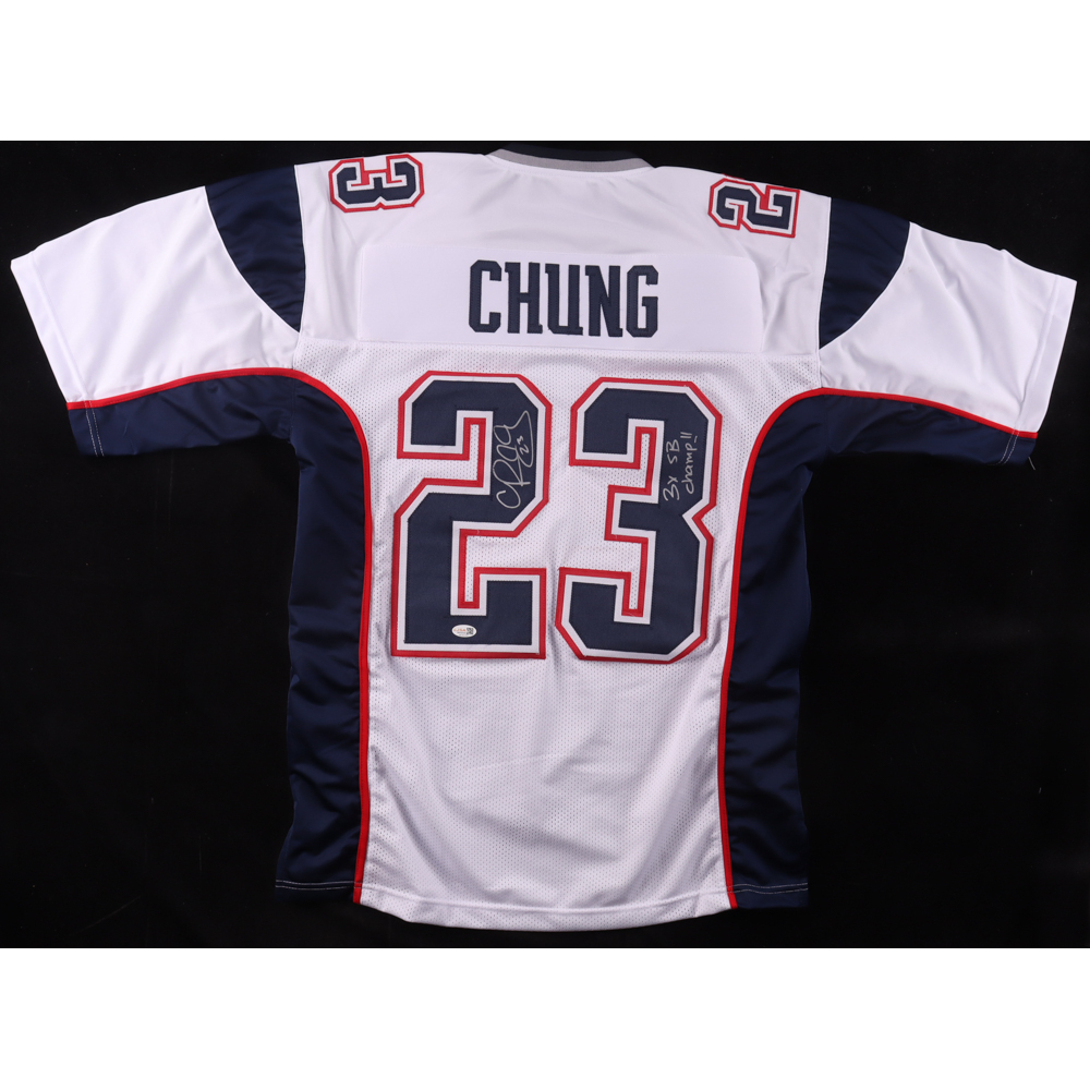Patrick Chung Signed Jersey Inscribed "3x SB Champ!!" (JSA) at PristineAuction.com