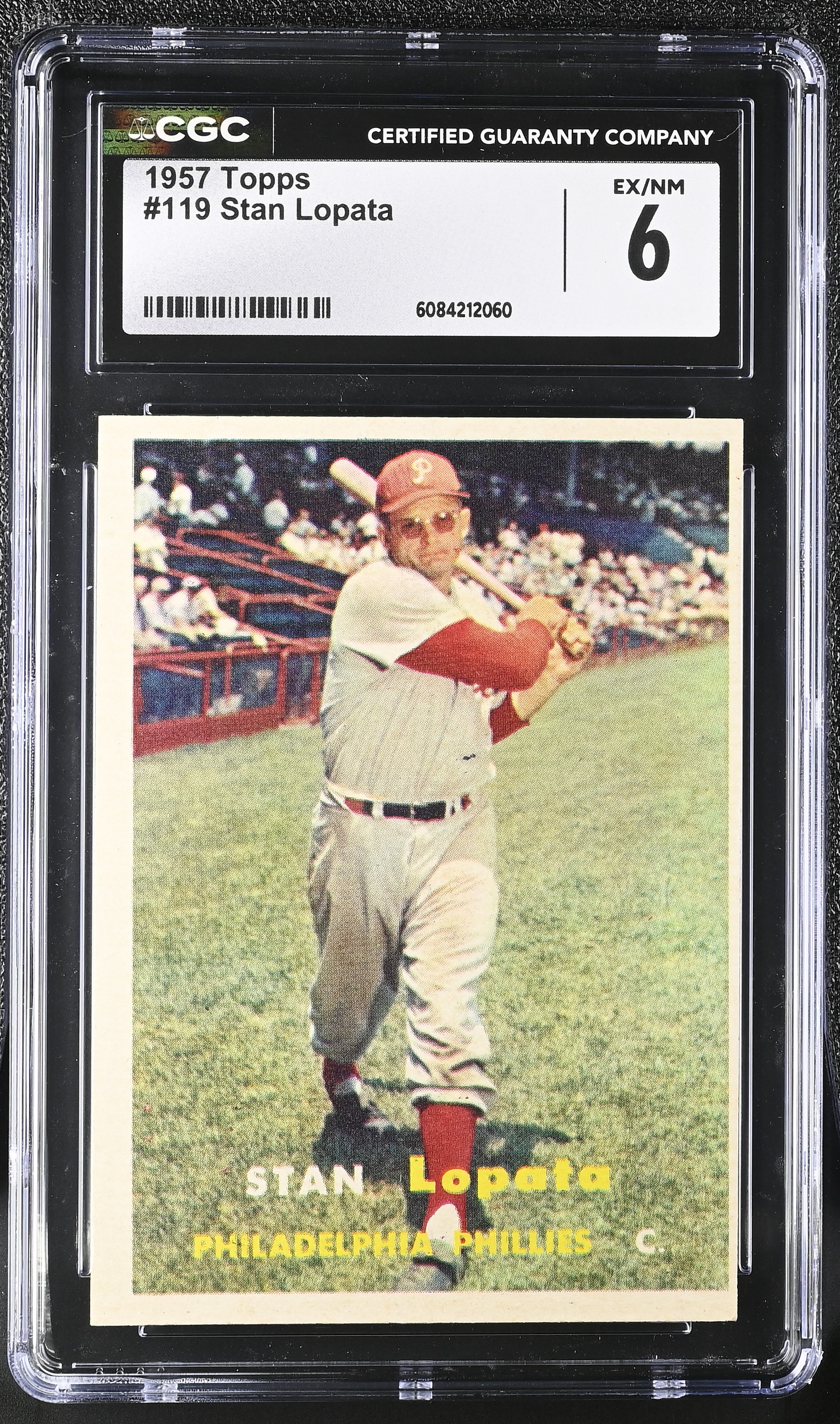 Stan Lopata 1957 Topps #119 (CGC 6) at PristineAuction.com Stan Lopata 1957 Topps #119 (CGC 6) at PristineAuction.com