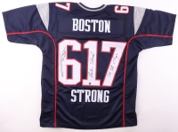 Joe Andruzzi Signed Jersey Inscribed "'Boston Strong'" & "3x SB Champs" (AWM) at PristineAuction.com