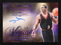 Allen Iverson 2025 Leaf In The Game Used Vignette Authentic Purple Autographs #VAI1 #1/6 at PristineAuction.com
