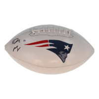 Drake Maye Signed Patriots Logo Football (Fanatics) at PristineAuction.com