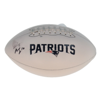 Drake Maye Signed Patriots Logo Football (Fanatics) at PristineAuction.com
