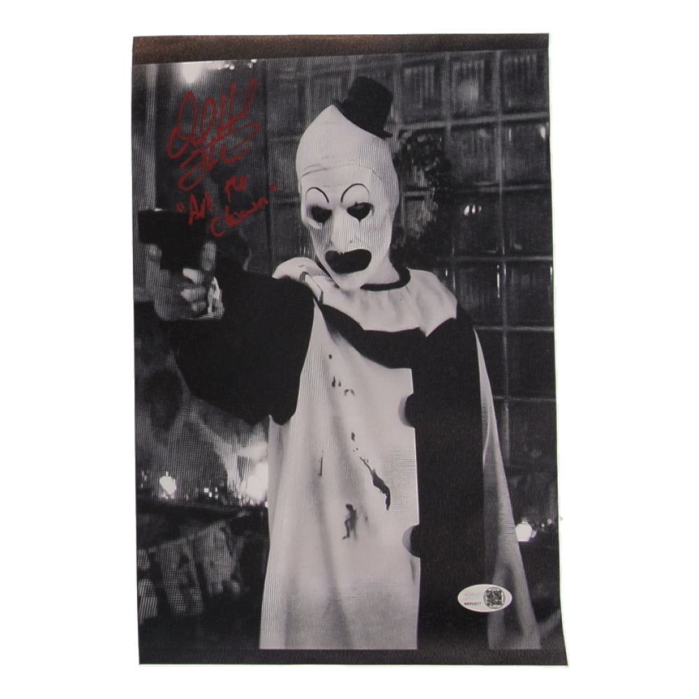 David Howard Thornton Signed "Terrifier" 8x12 Vinyl Photo Inscribed "'Art the Clown'" (JSA) at PristineAuction.com